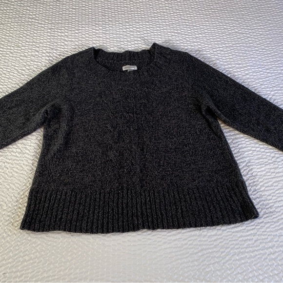Charcoal & Gray Crew Neck Quarter Sleeve Sweater - Picture 6 of 16